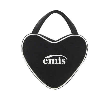 EMIS - VELOUR HEART TOTE BAG-BLACK