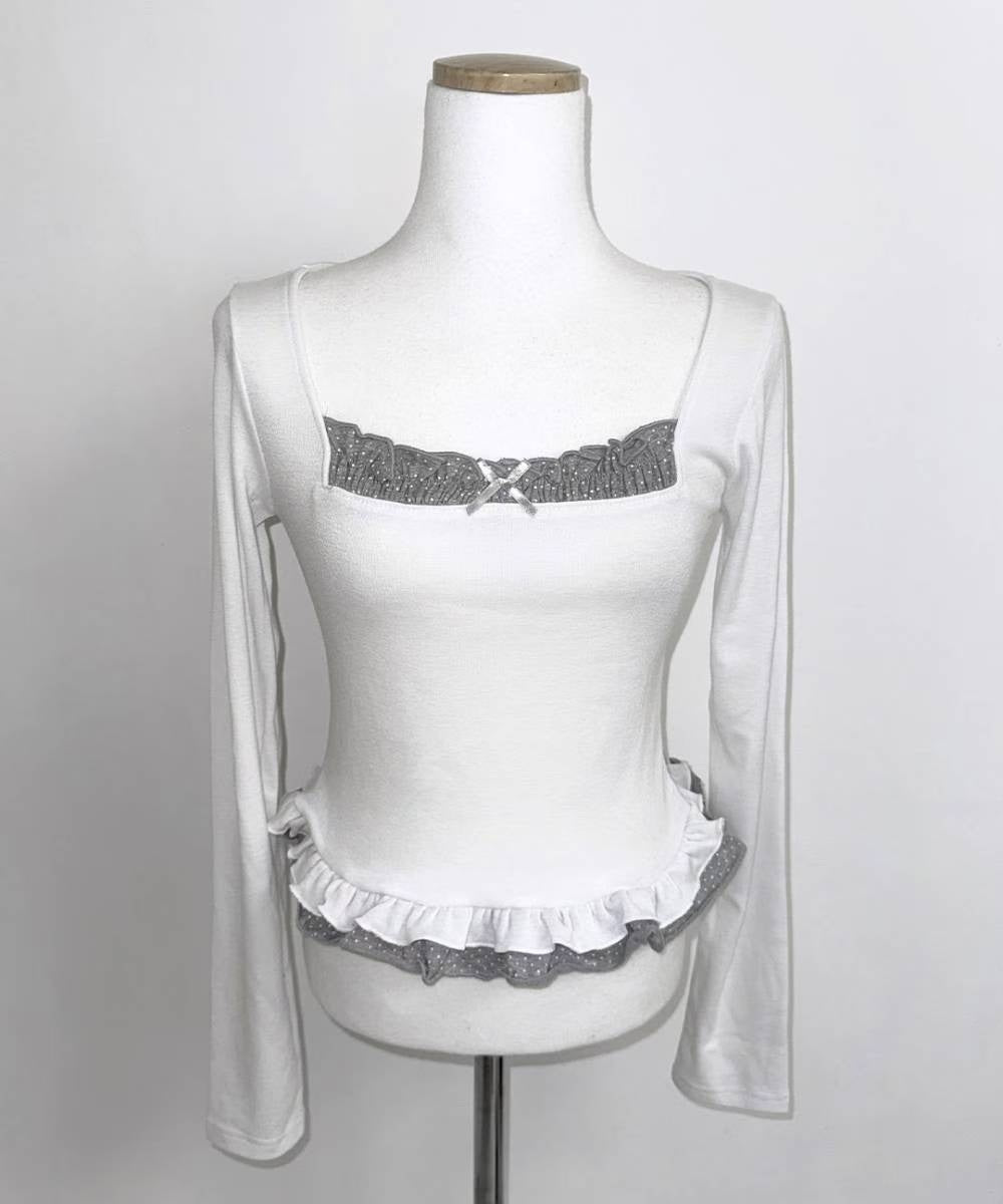 KR DOTTIE RIBBON TOP (3 COLORS)