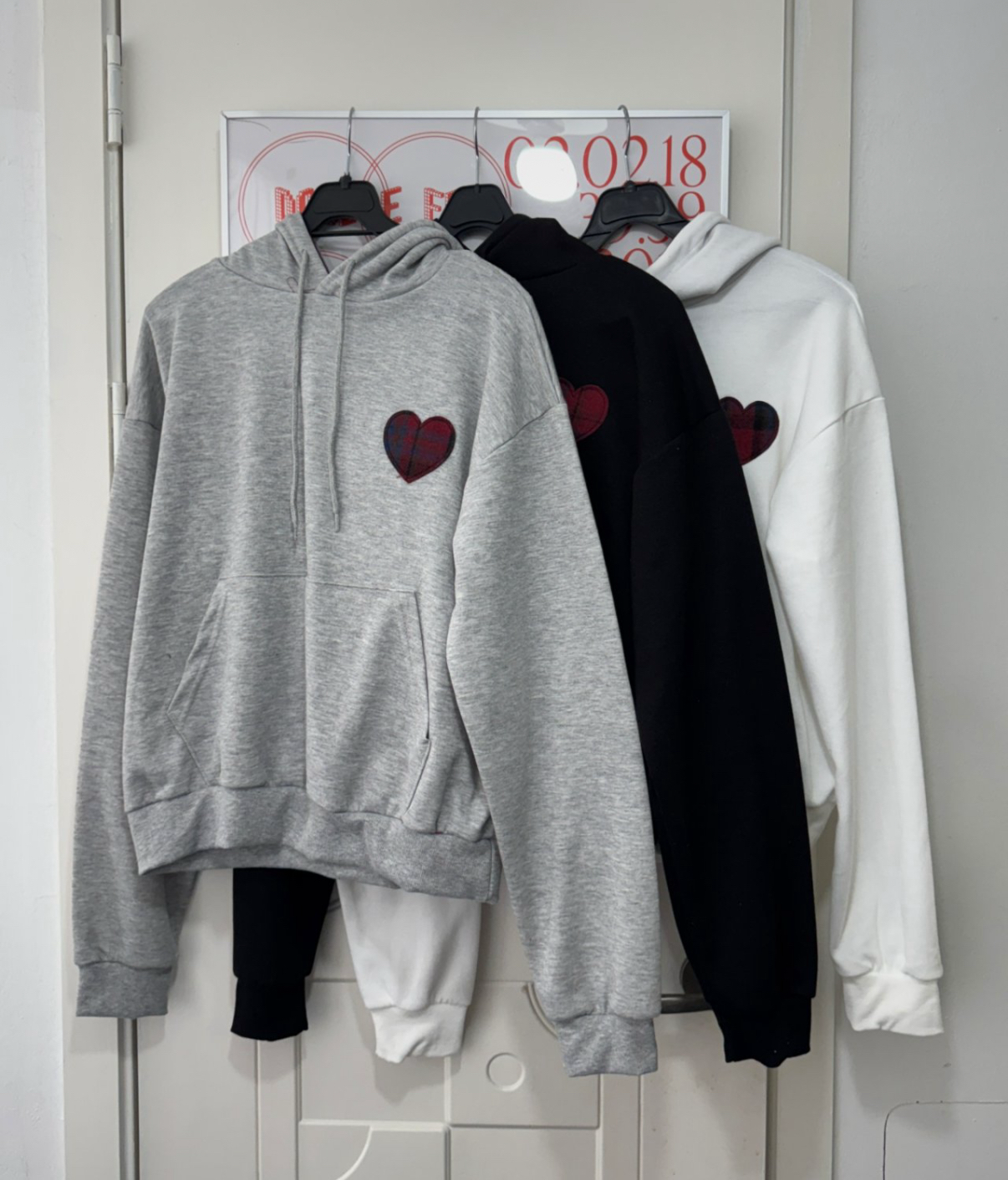 KR CHECKED HEART HOODIE (3 COLORS)
