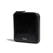 CRINKLE ZIPPER WALLET (BLACK)