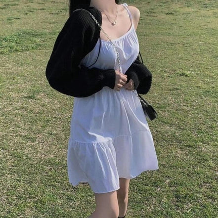 KR 蝴蝶結吊帶連身蛋糕裙 3 COLORS