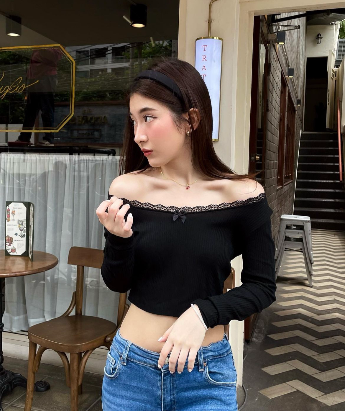 (現貨) TH MARIA LACE TOP (BLACK)