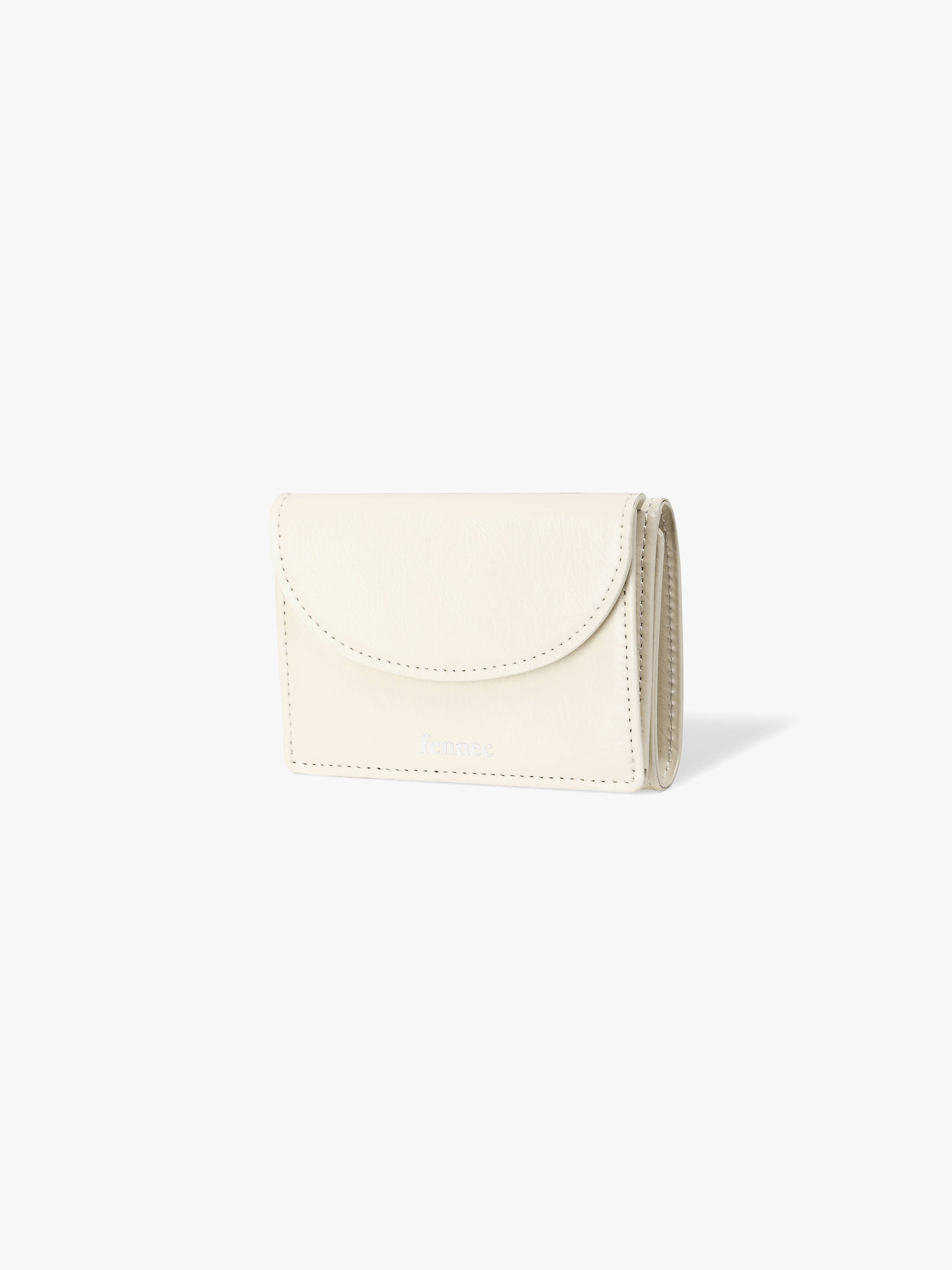 CRINKLE HALFMOON MINI WALLET (VANILLA)
