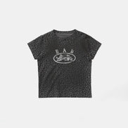 Bad Blood - crack print t-shirt (Black Leopard)