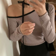KR DOT OFF SHOULDER TOP (4 COLORS)