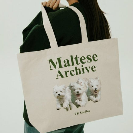 WAIKEI - Maltese archive ecobag IVORY