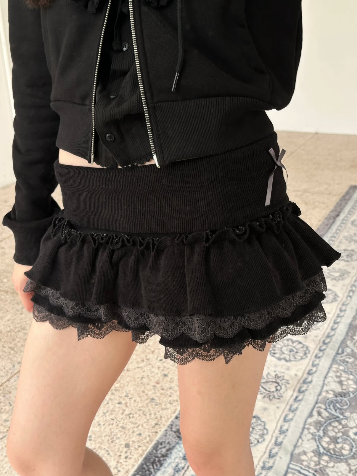 (現貨) KR LITTLE RIBBON MINI CAKE  SKIRT (3 COLORS)