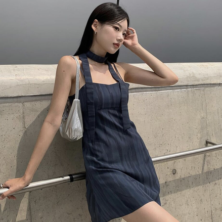 (現貨) KR DYE TIED SCARF ONE PIECE NAVY