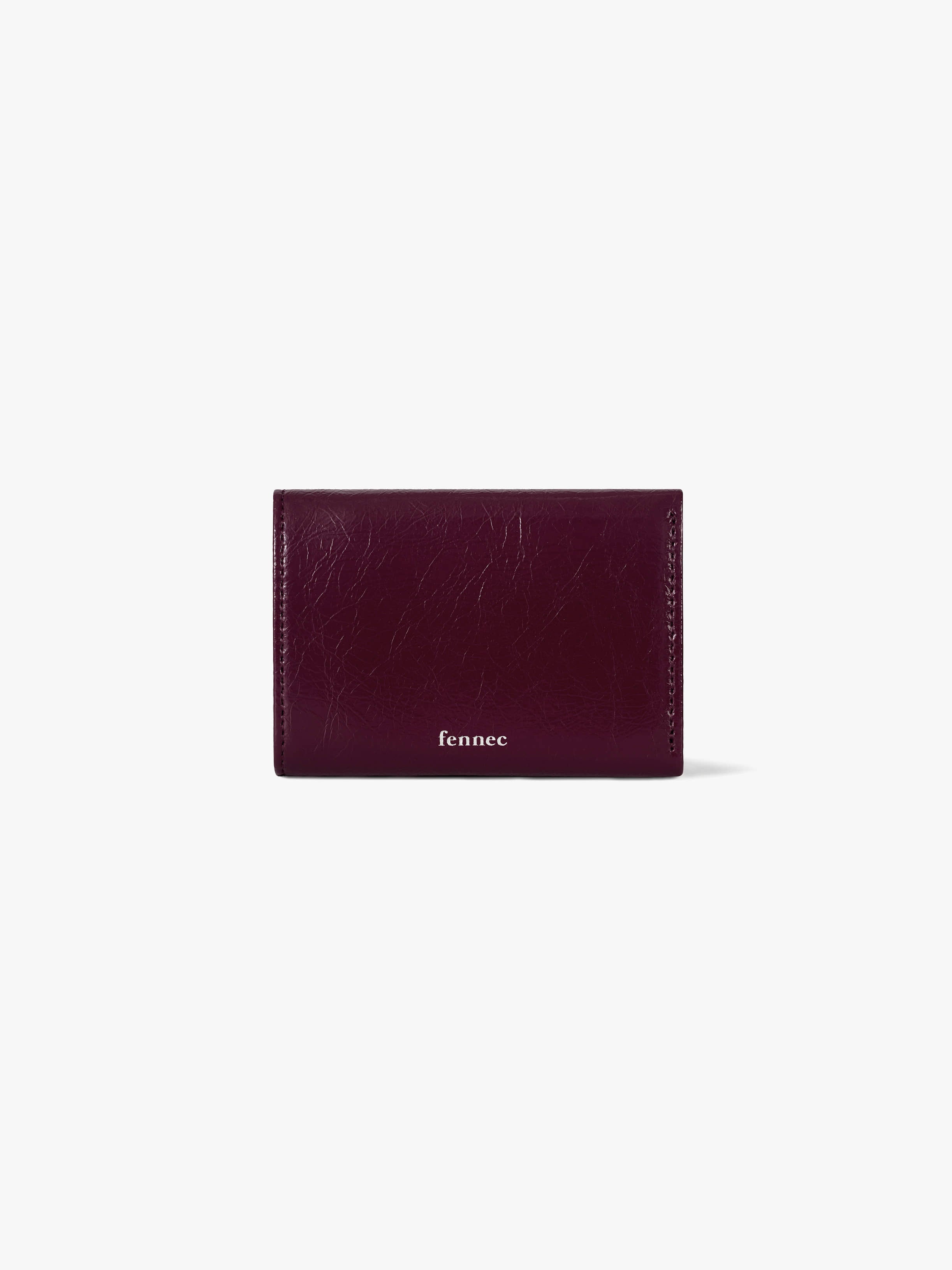 CRINKLE TRIANGLE TRIPLE WALLET (DEEP CHERRY)