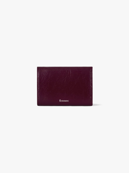 CRINKLE TRIANGLE TRIPLE WALLET (DEEP CHERRY)