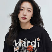MARDI MERCREDI - SWEATSHIRT FLOWERMARDI BLOSSOM_BLACK CREAM