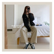 (現貨) muahmuah - cotton wide pants (beige)