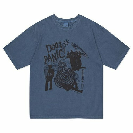 MAHAGRID - DON’T PANIC PIGMENT TEE NAVY