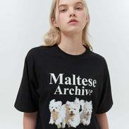 WAIKEI - Maltese archive half sleeve tshirt BLACK overfit