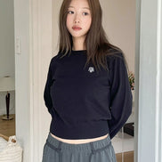 muahmuah - STITCH LOGO BASIC KNIT (BLACK)