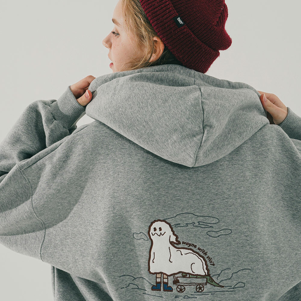 (PRE ORDER) WV PROJECT - HIDE DINO HOODIE (GREY)
