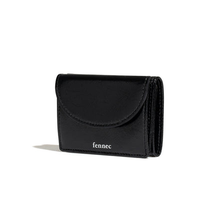 CRINKLE HALFMOON MINI WALLET (BLACK)