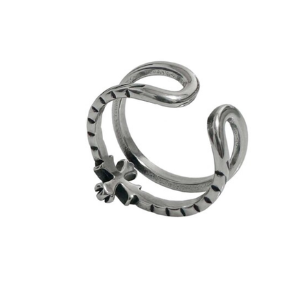(karina同款) OFUSE - line cross ring