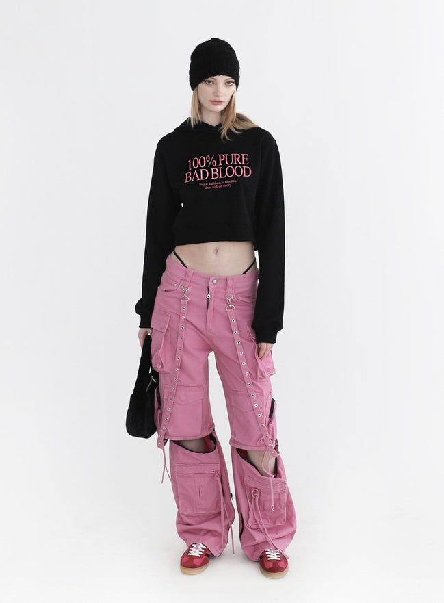 (現貨) badblood - Pure Crop Hoodie - Black
