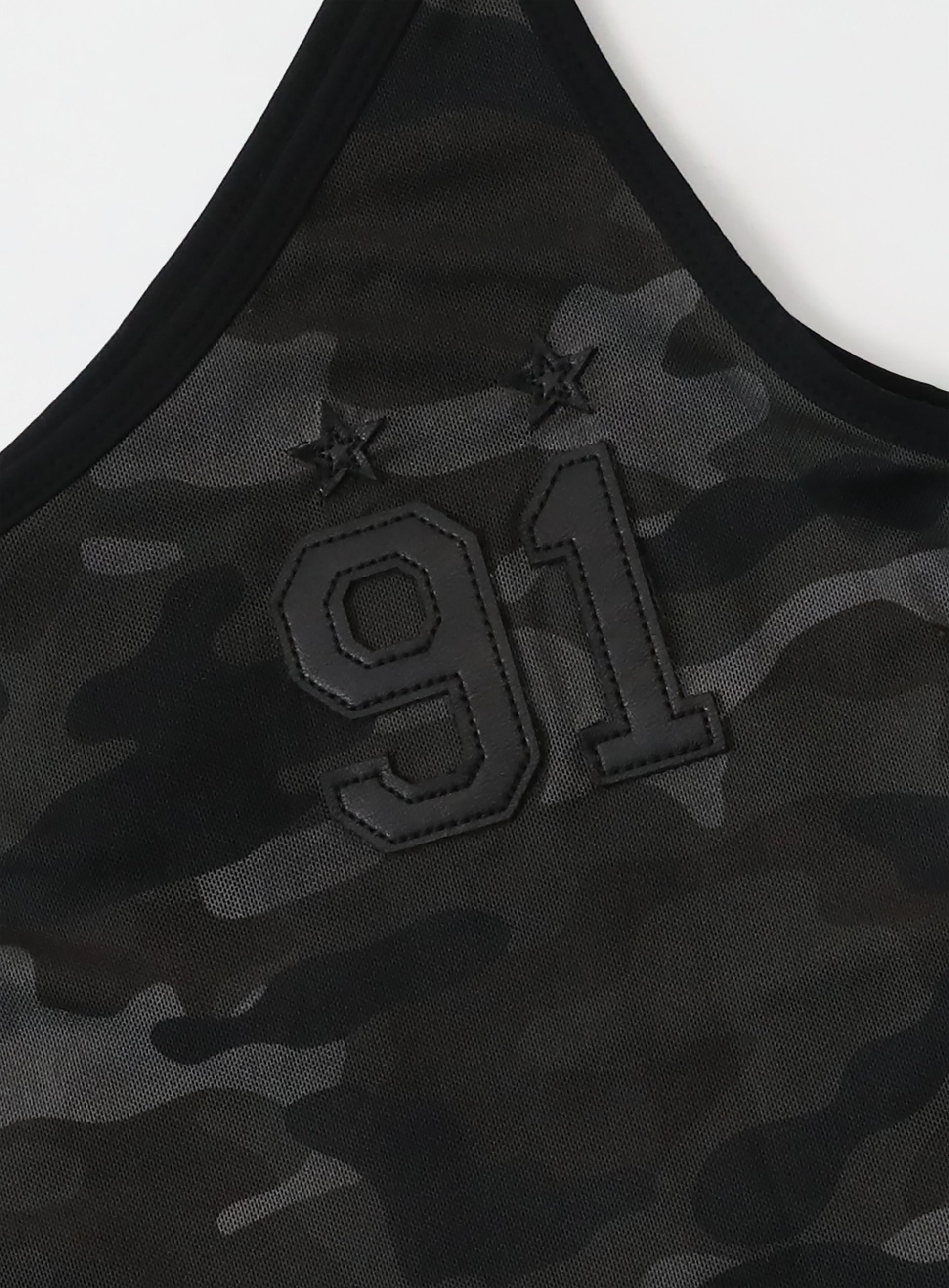 bad blood - Vintage Club One Shoulder Tank (Black Camo)