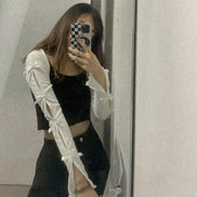 KR RIBBONS SLEEVES CARDIGAN (2 COLORS)