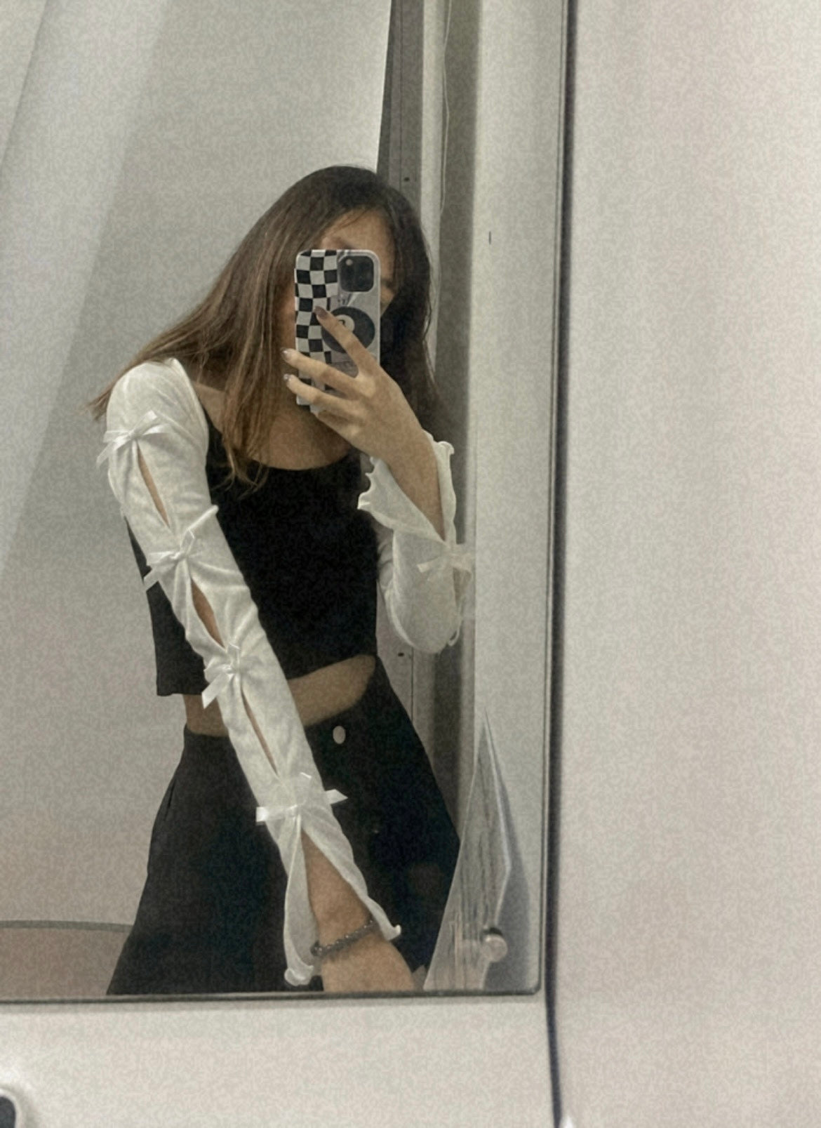 KR RIBBONS SLEEVES CARDIGAN (2 COLORS)
