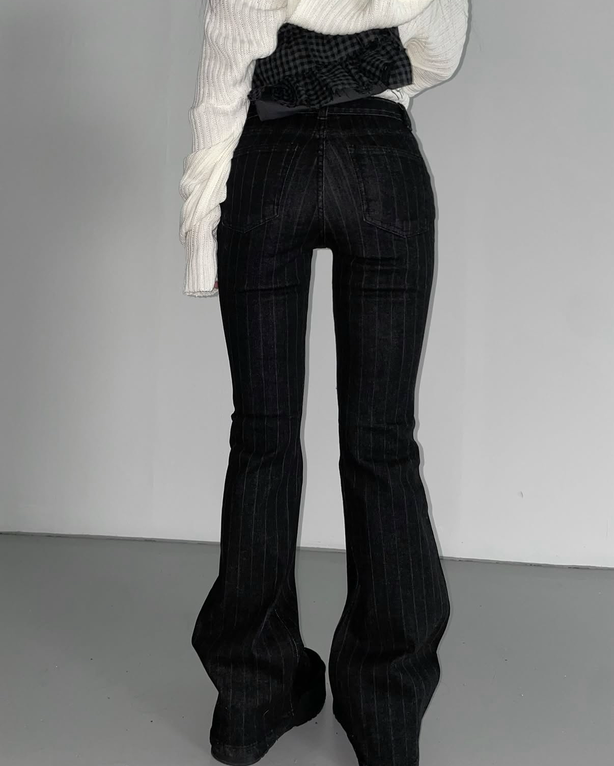 KR STRIPED BOOTCUT PANTS