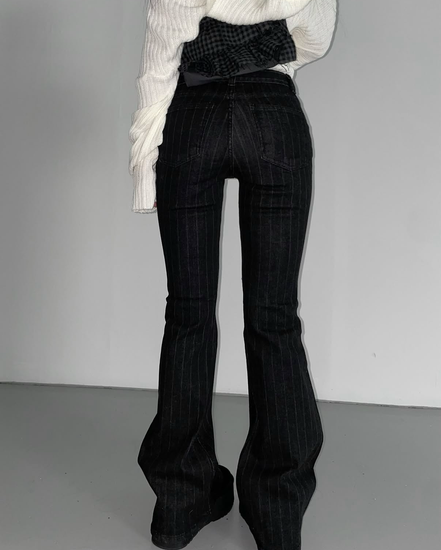 KR STRIPED BOOTCUT PANTS