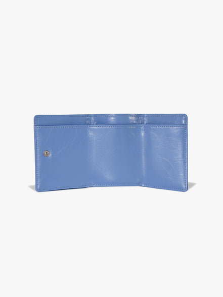 CRINKLE HALFMOON MINI WALLET (STEEL BLUE)
