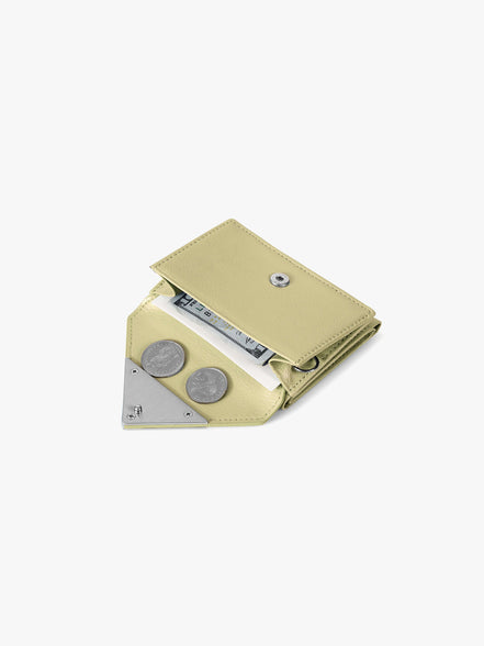 CRINKLE TRIANGLE TRIPLE WALLET (SOFT OLIVE)