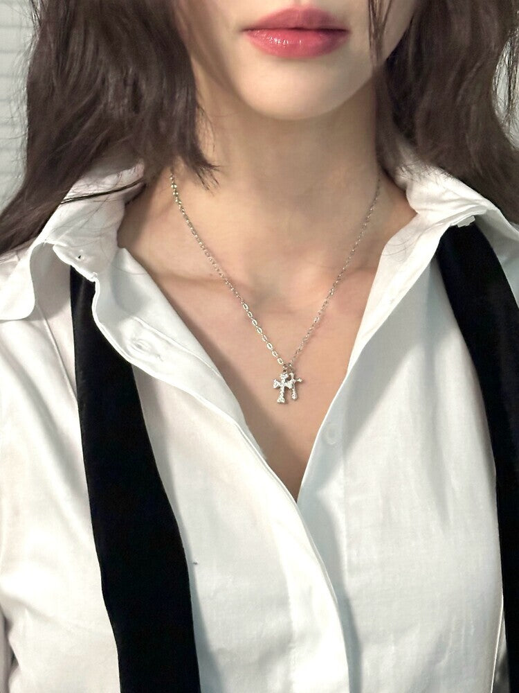 OFUSE - 24 winter - cubic cross necklace