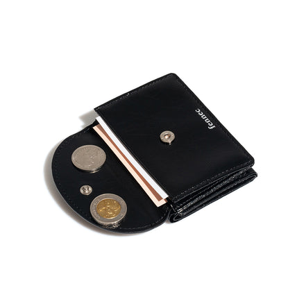 CRINKLE HALFMOON MINI WALLET (BLACK)