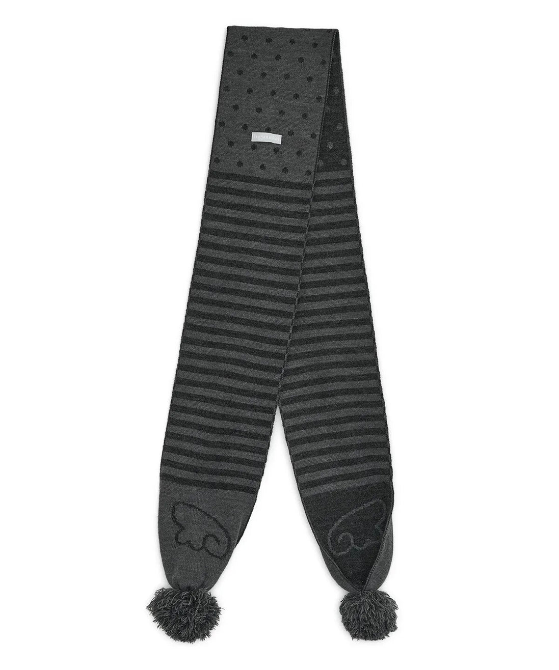 hugyourskin - angel wing striped muffler (charcoal)