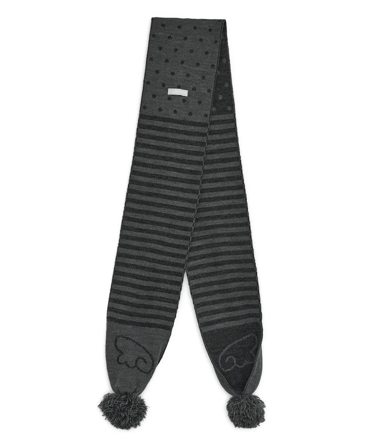 hugyourskin - angel wing striped muffler (charcoal)