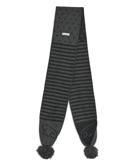 hugyourskin - angel wing striped muffler (charcoal)