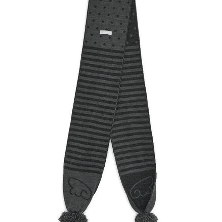 hugyourskin - angel wing striped muffler (charcoal)