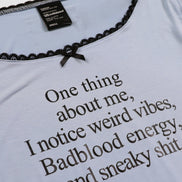 BAD BLOOD - ONE THING LONG SLEEVE TEE (LIGHT BLUE)