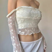 TH FLOWER LACE TOP (WHITE)