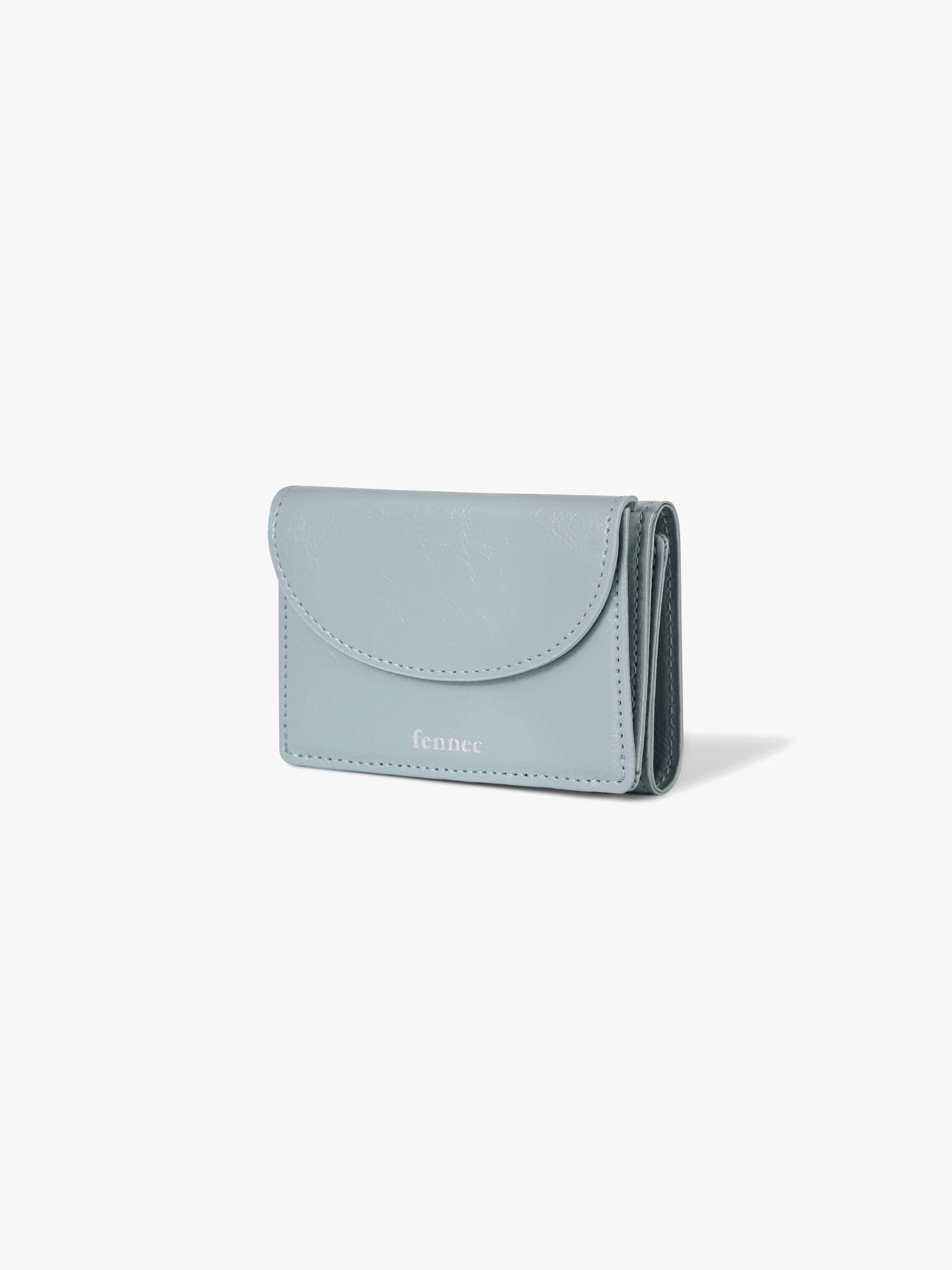 CRINKLE HALFMOON MINI WALLET (HAZE BLUE)