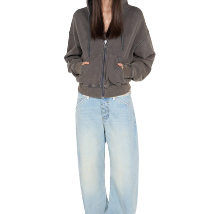 SCULPTOR - Bad Seed Washed Hoodie Zip-Up (Charcoal)