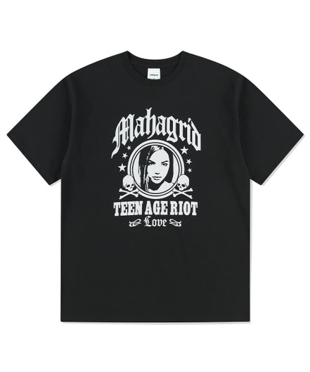 MAHAGRID - TWO SKULL ROCK TEE (BLACK)