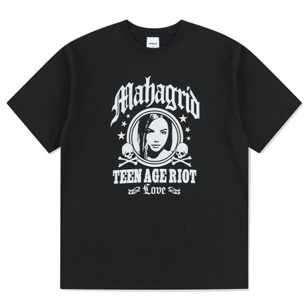 MAHAGRID - TWO SKULL ROCK TEE (BLACK)