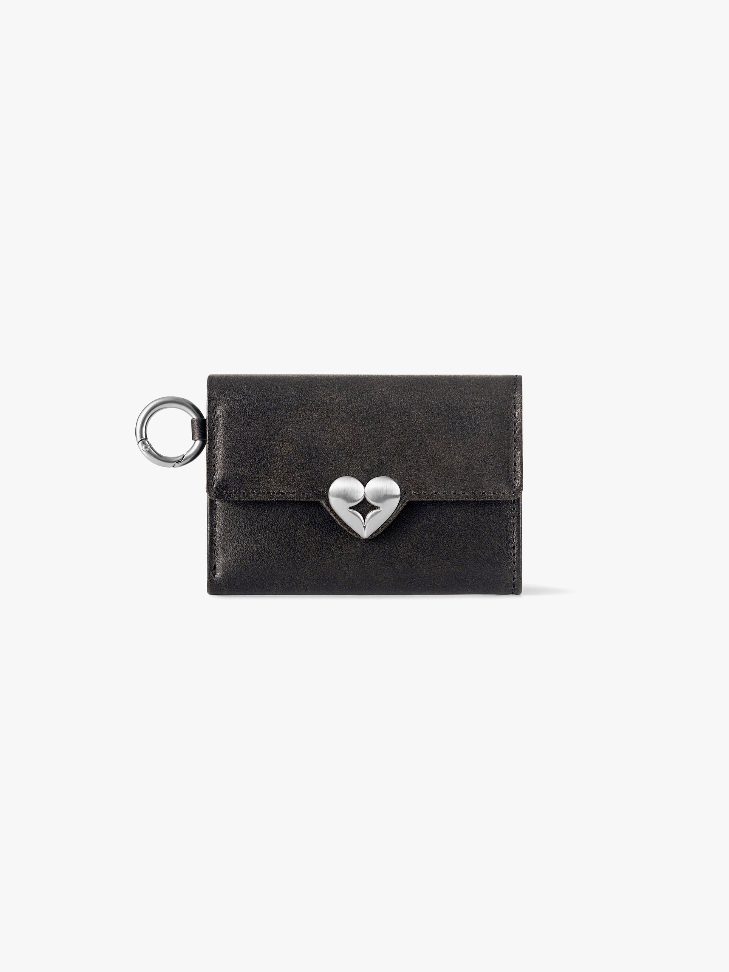 HEARTY FLAP WALLET with O-RING (BROWN)
