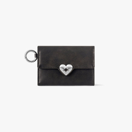 HEARTY FLAP WALLET with O-RING (BROWN)