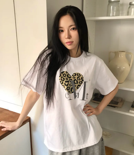MUCENT - SIERRA LEOPARD HEART HALF T (3 COLORS)