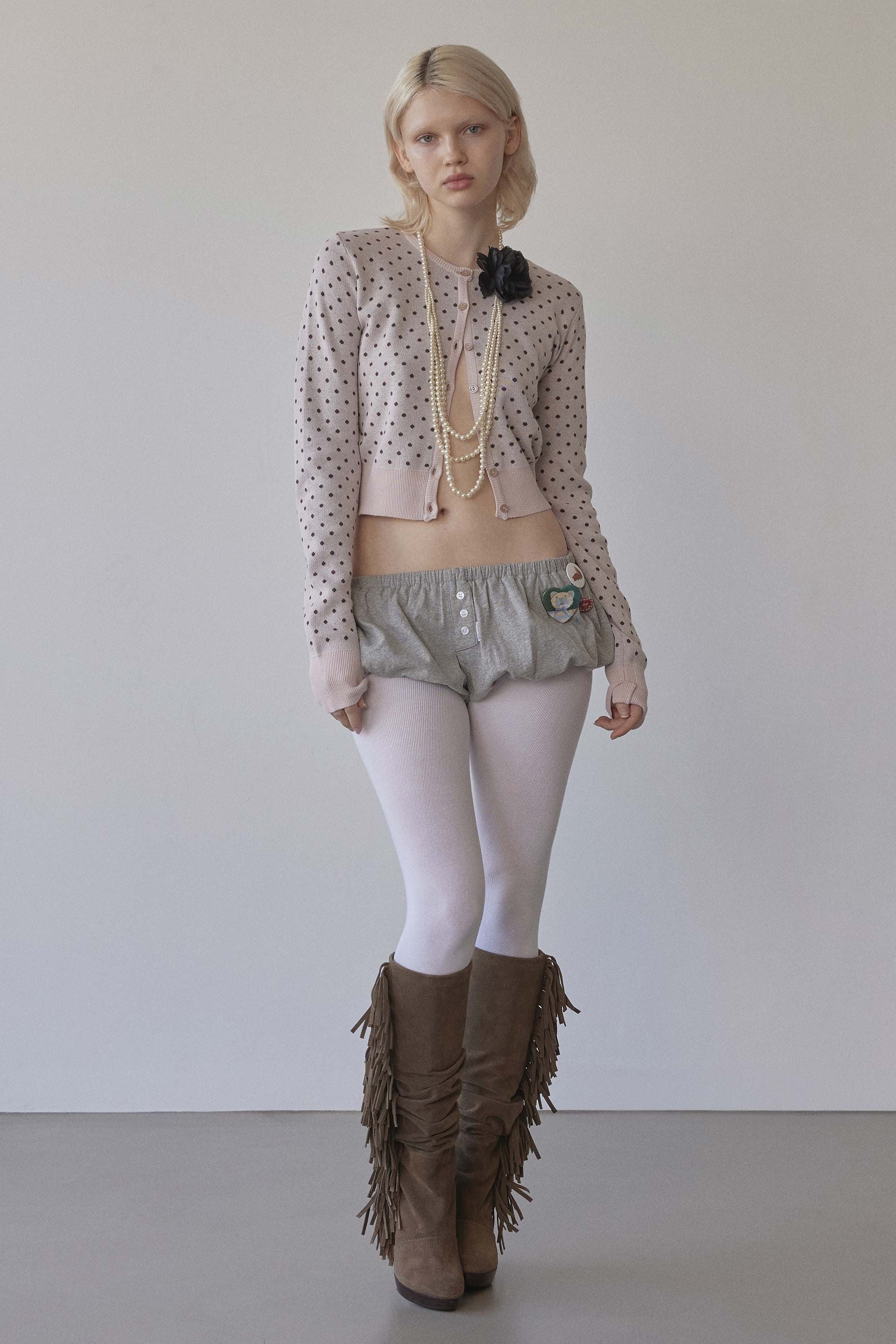 (REI同款) sculptor - Polka Dot Cardigan Baby (Pink/Brown)