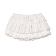 (現貨) glowny - girlfriend lace ruffle mini skirt (WHITE)