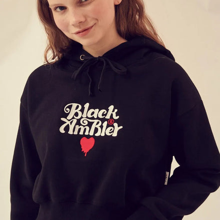 (現貨) ambler - black ambler crop hoodie (black)