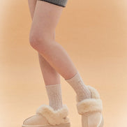 SHOOPEN - SUEDE FLEECE 2WAY PLATFORM SANDAL (5 COLORS)