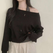 KR STRIPE SLEEVELESS & OVERSIZED SWEATSHIRT SET (3 COLORS)